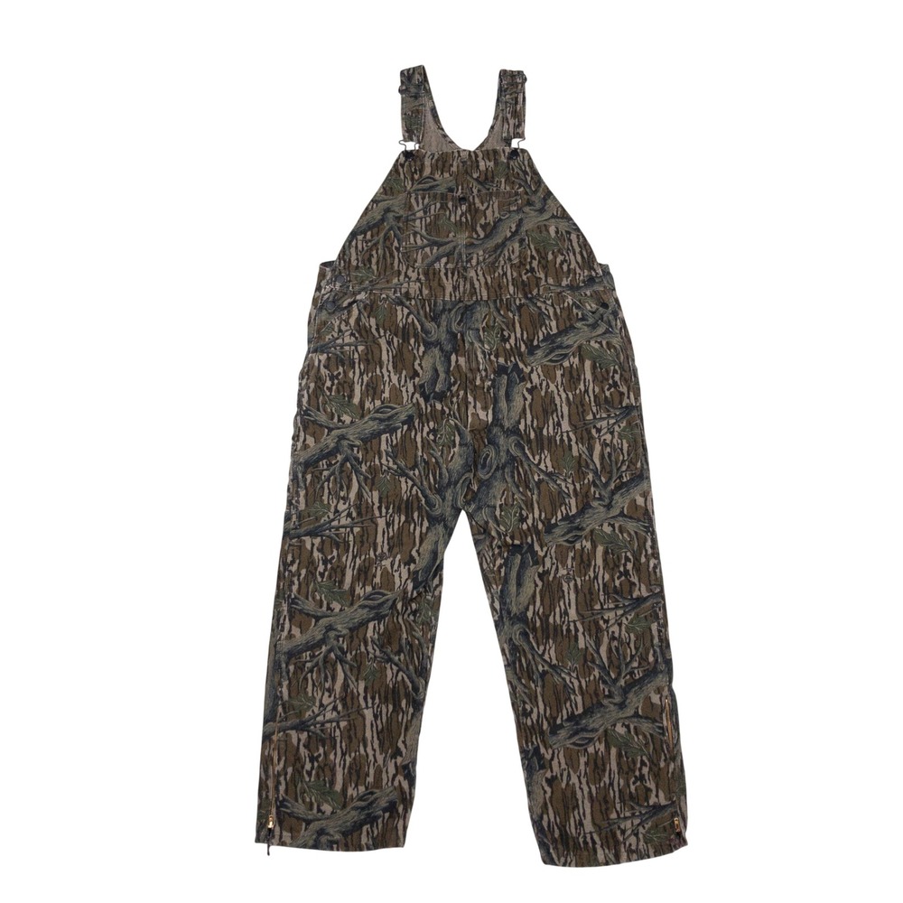 Vintage Mossy Oak Camo Overalls Mens XL Hunting Bibs Treestand Cotton